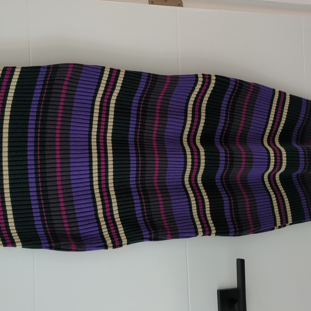 Dolan Purple and Yellow Striped Midi Dress - Picture 6 of 8